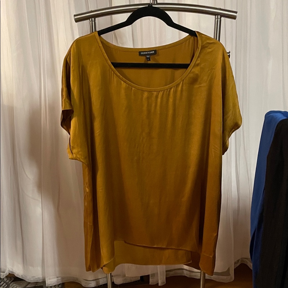 Eileen Fisher Gold Silk Top
